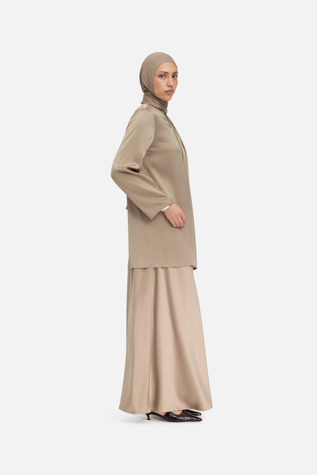 Satijnen rok | Kaki