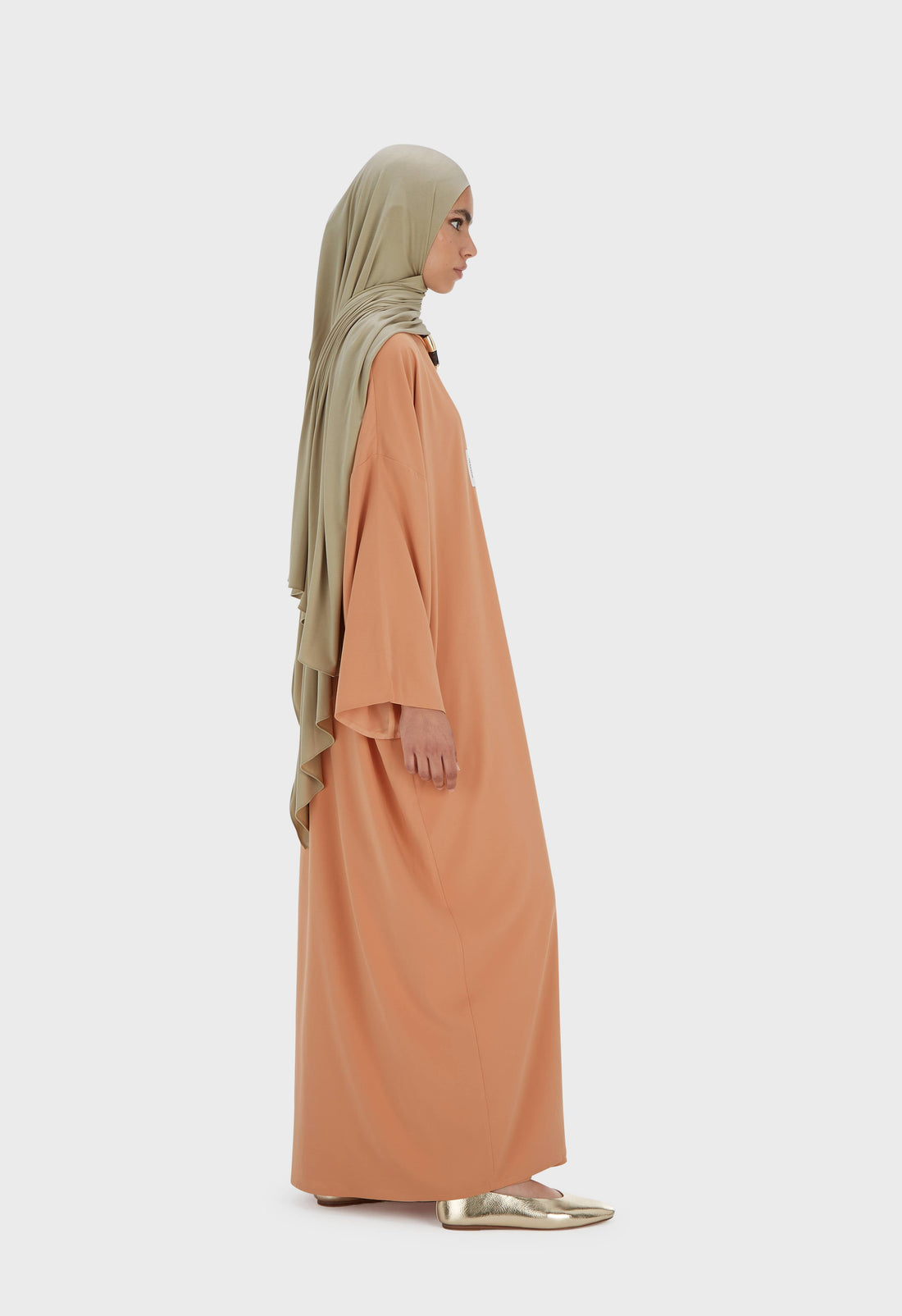 Mouwloze Geweven Korte Jurk | Pastel Oranje
