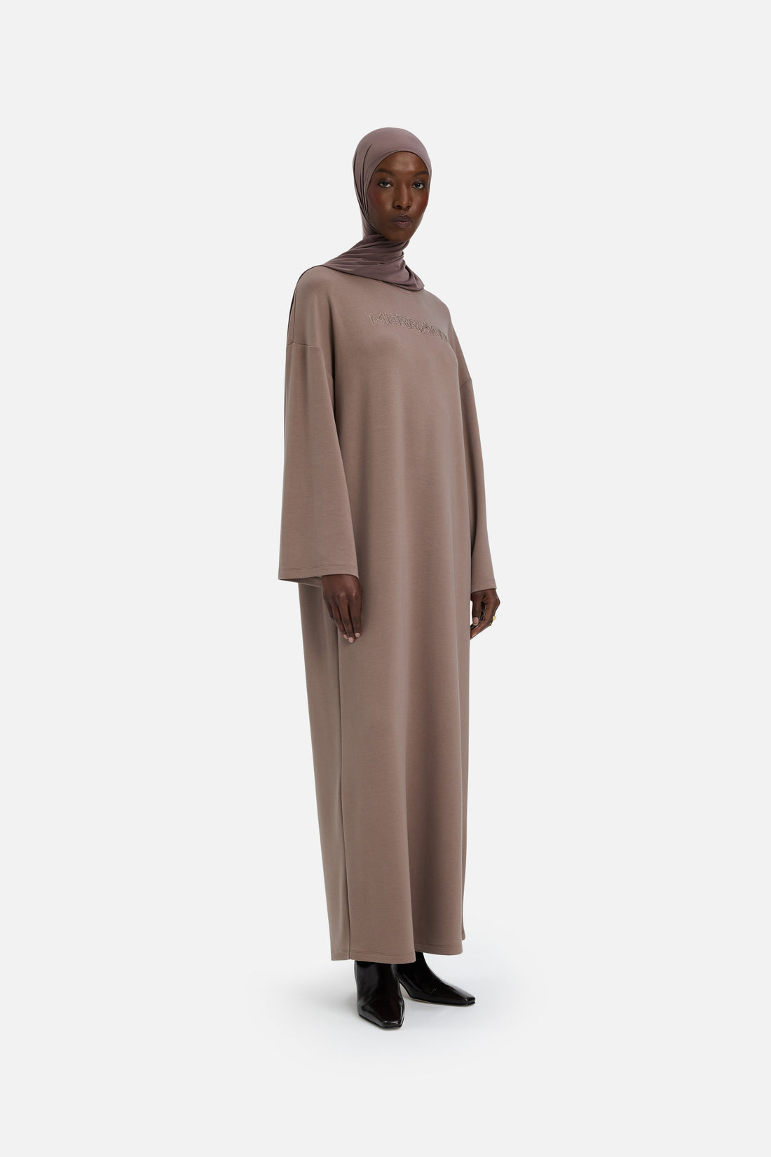 Zachte Straalkleurige Jurk | Taupe Roze