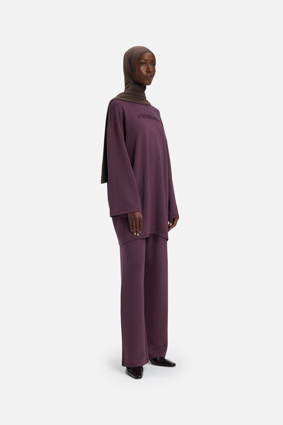 Soepelvallende Rayon Broek | Vintage Paars
