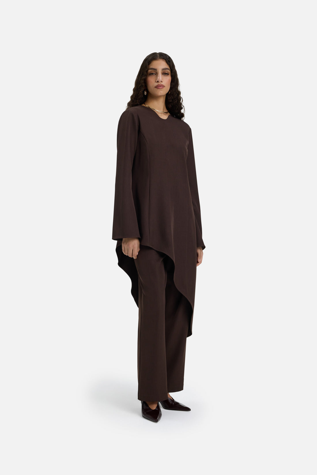 Recht gesneden pantalon | Donkerbruin