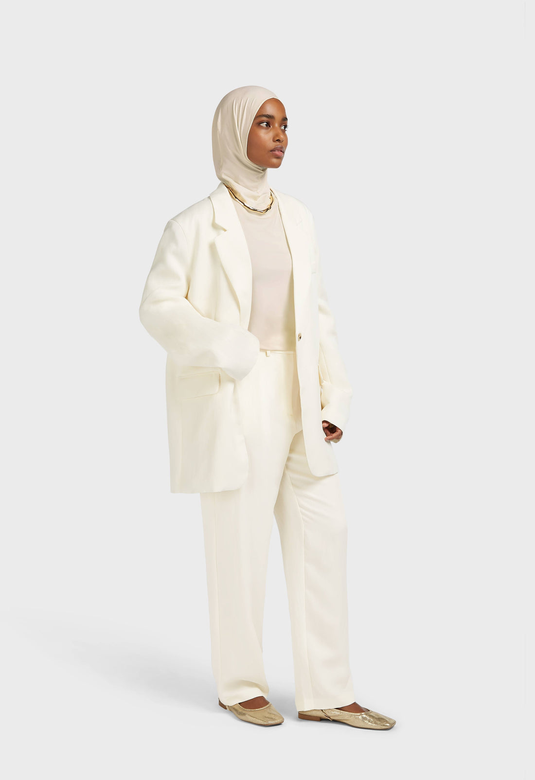Gestructureerde getailleerde pantalon | Off White