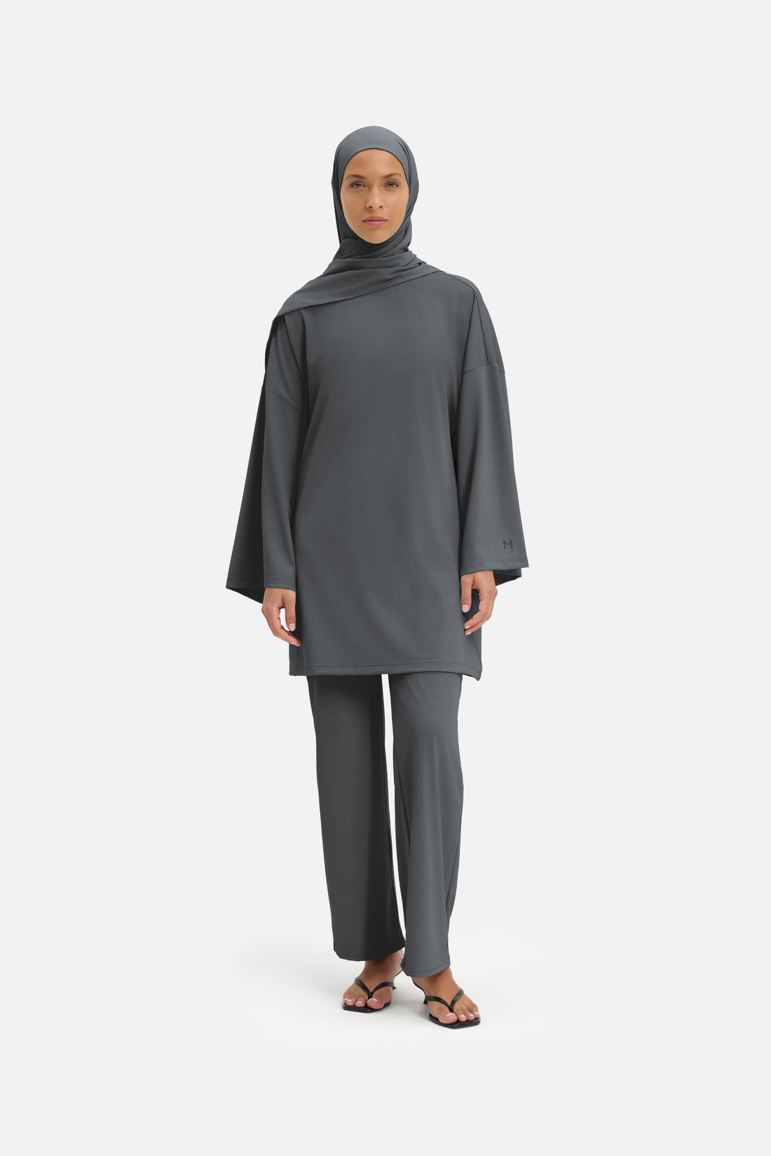 T-shirt Badkleding Top | Stone