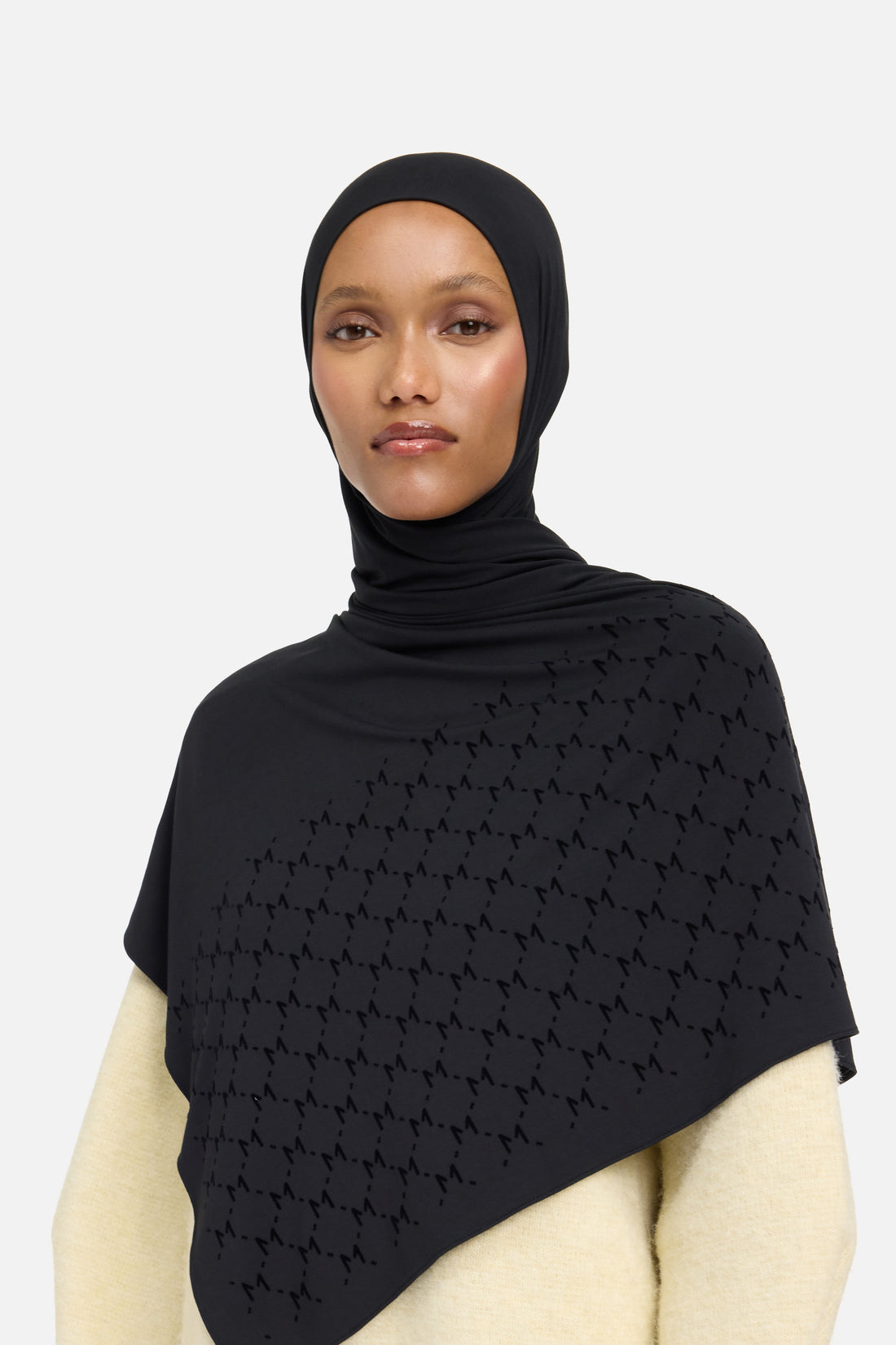 De Monogram Flock Premium Sjaal | Zwart