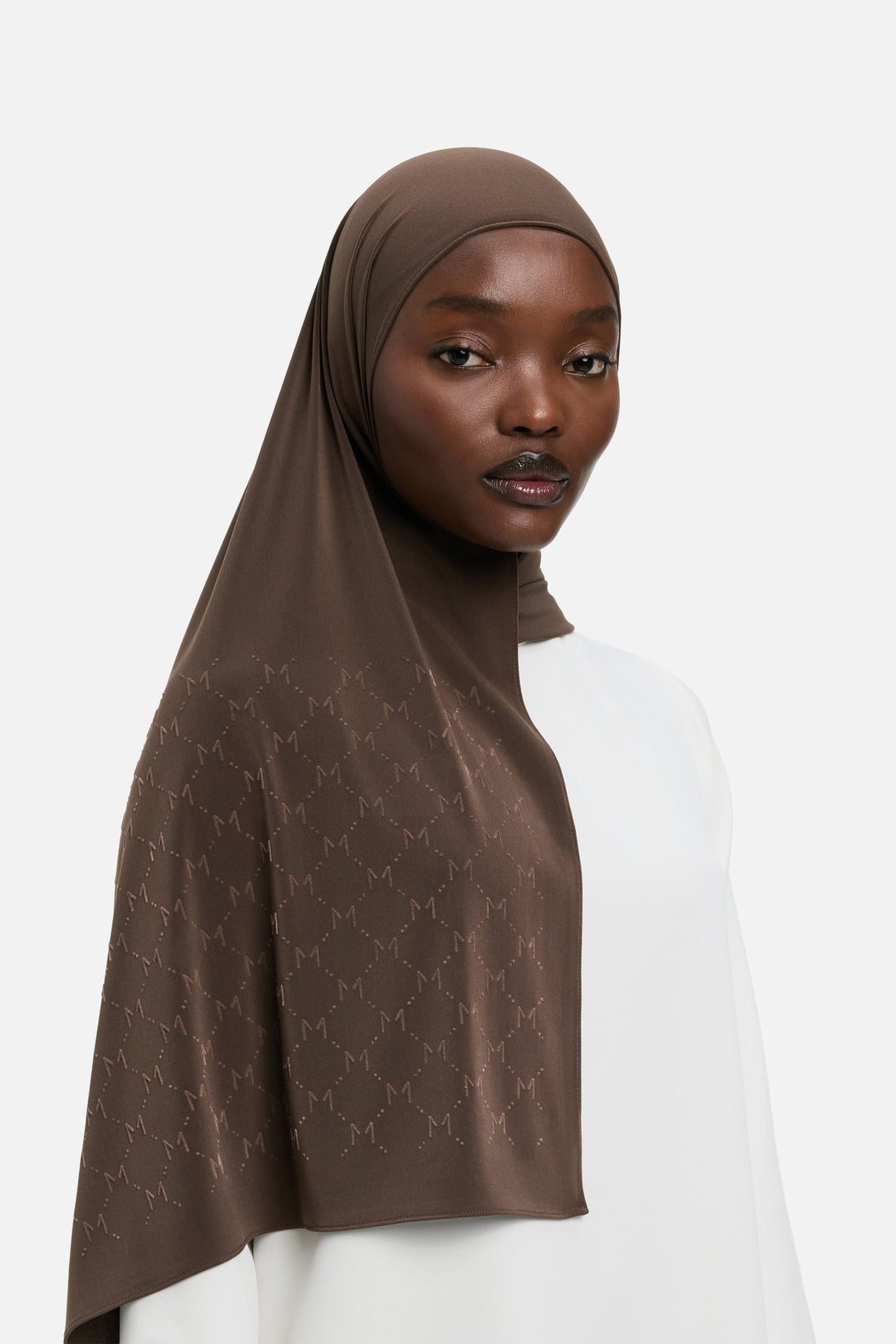 De Monogram Flock Premium Sjaal | Burnt Mocha