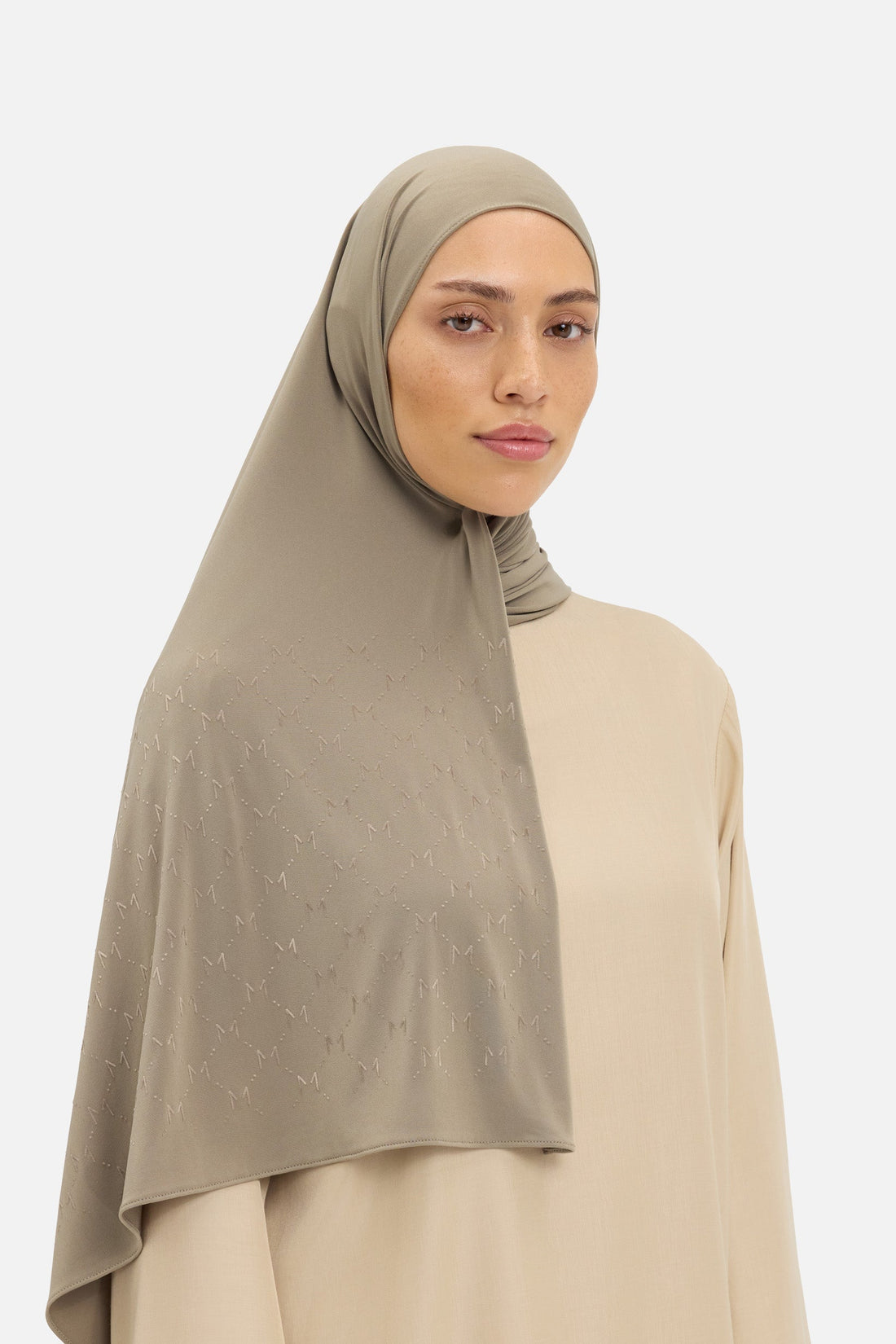 De Monogram Flock Premium Sjaal | Taupe
