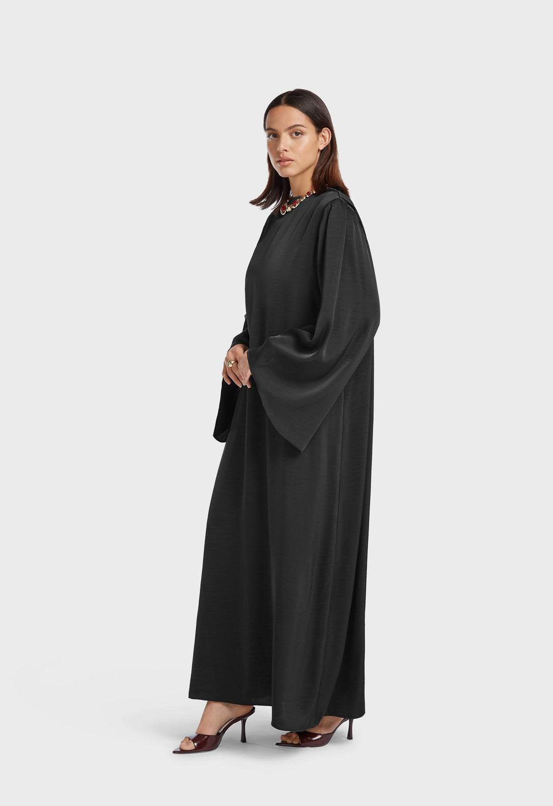 Volume Mouw Jurk | Zwart