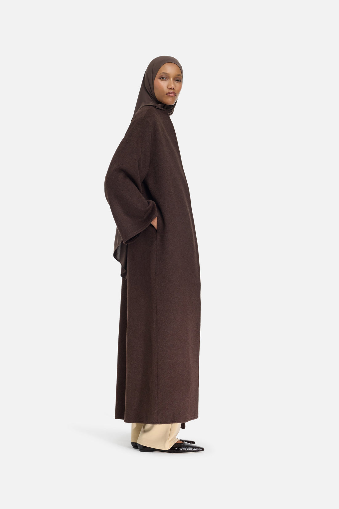 Abaya van wolmix | Donkerbruin