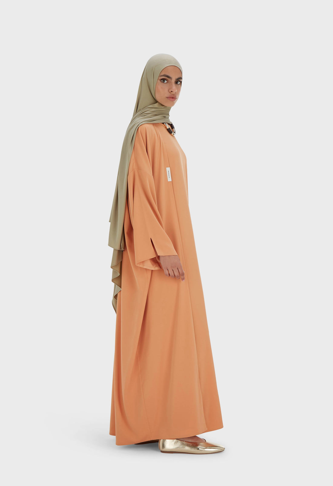 Geweven Regular Abaya | Pastel Oranje