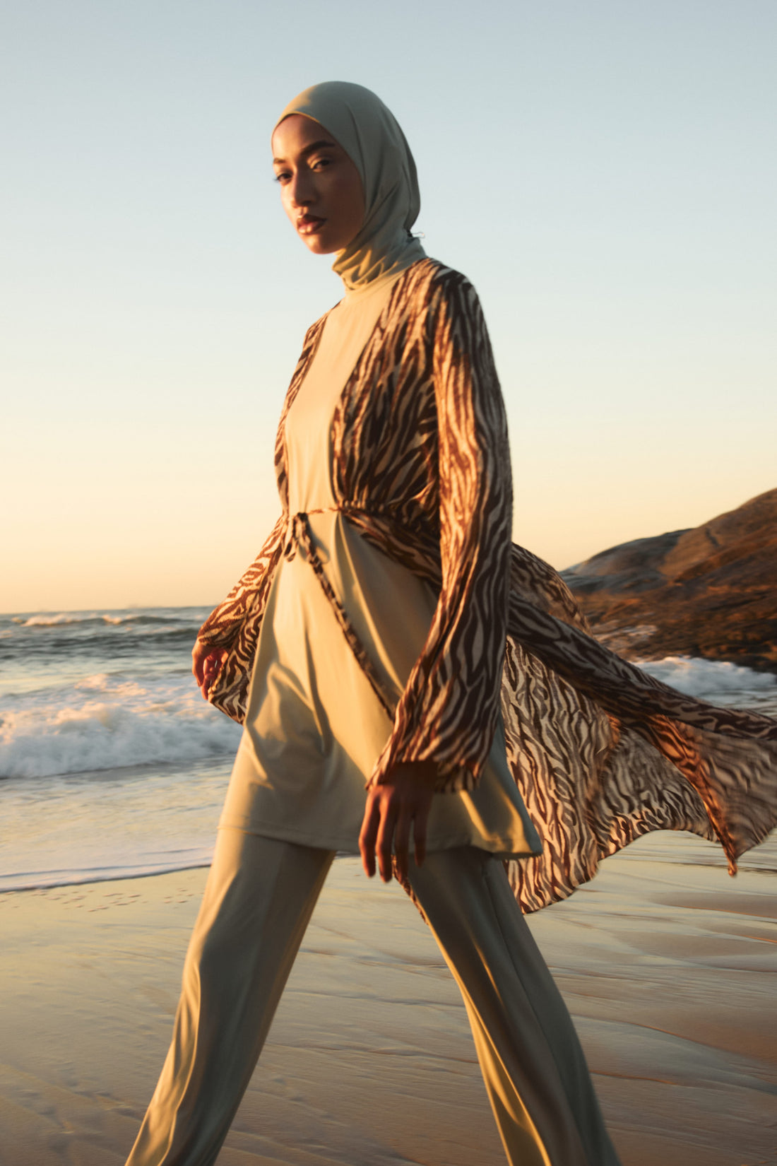 Strand Kaftan | Bruine Zebra